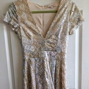 White, Gold &  Silver Romper